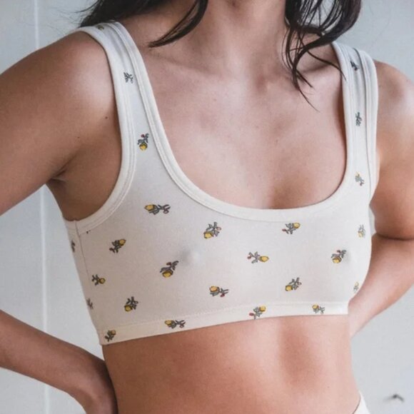 L | ARQ wide-strap cotton bralette in Calico colorway - Picture 1 of 4